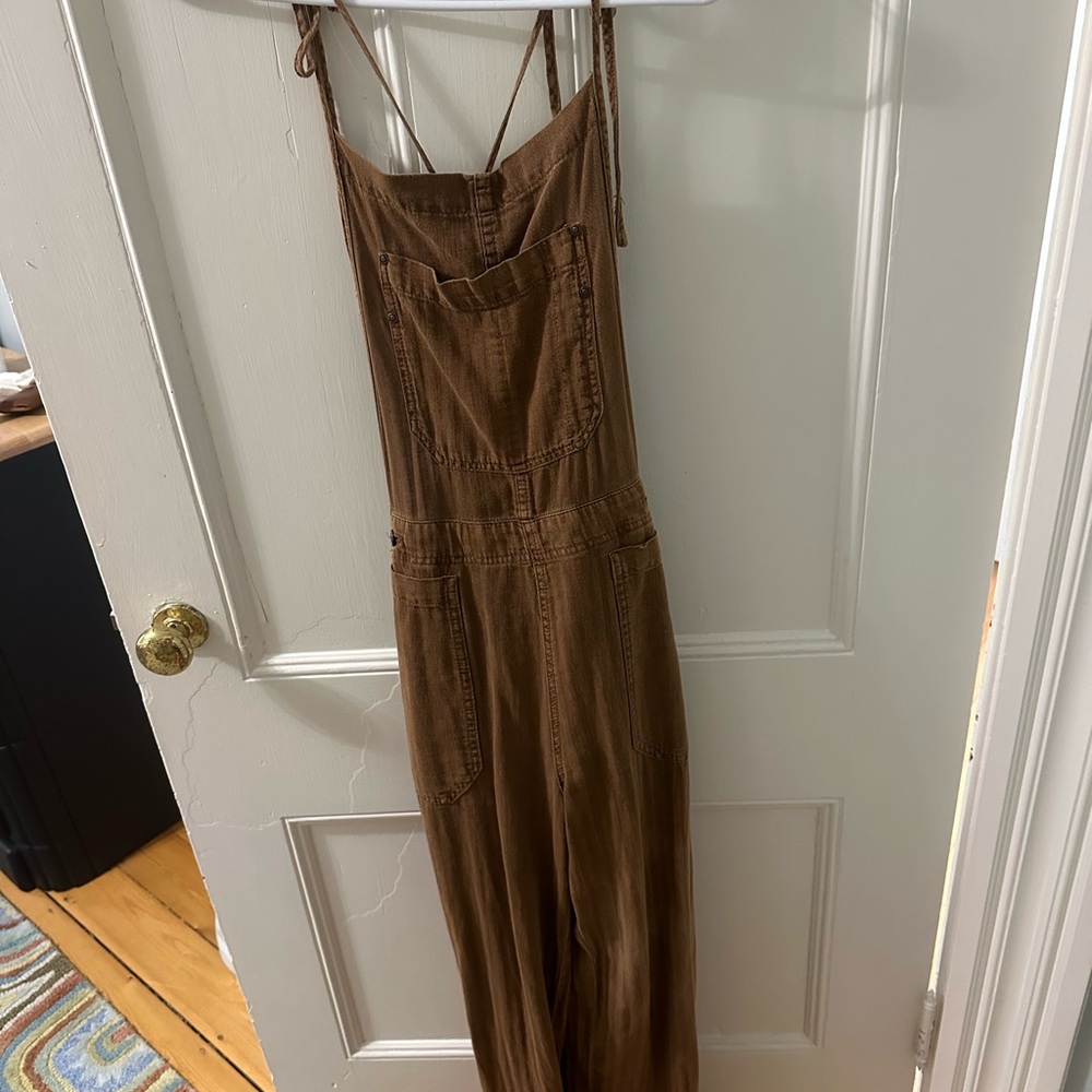 Free People Chestnut Brown Overalls